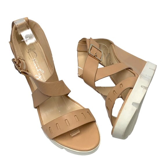CHARLY AMAR Brew Leather Strappy Platform Wedge Sandals - Picture 11 of 11